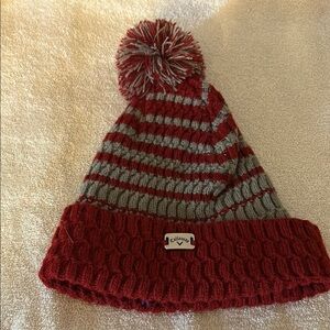 Callaway Red and Gray Wool Winter Hat